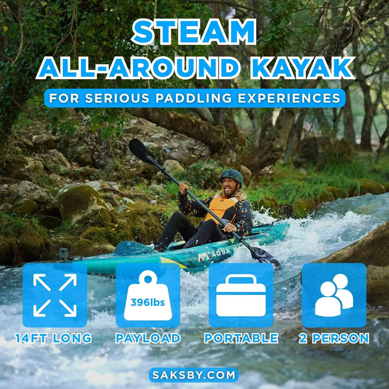 Aqua Marina Steam 412 14FT 2-Person Premium Kayak With DWF Deck [Paddle Excluded] [ST-412] (SAK57946) by SAKSBY WHOLESALE