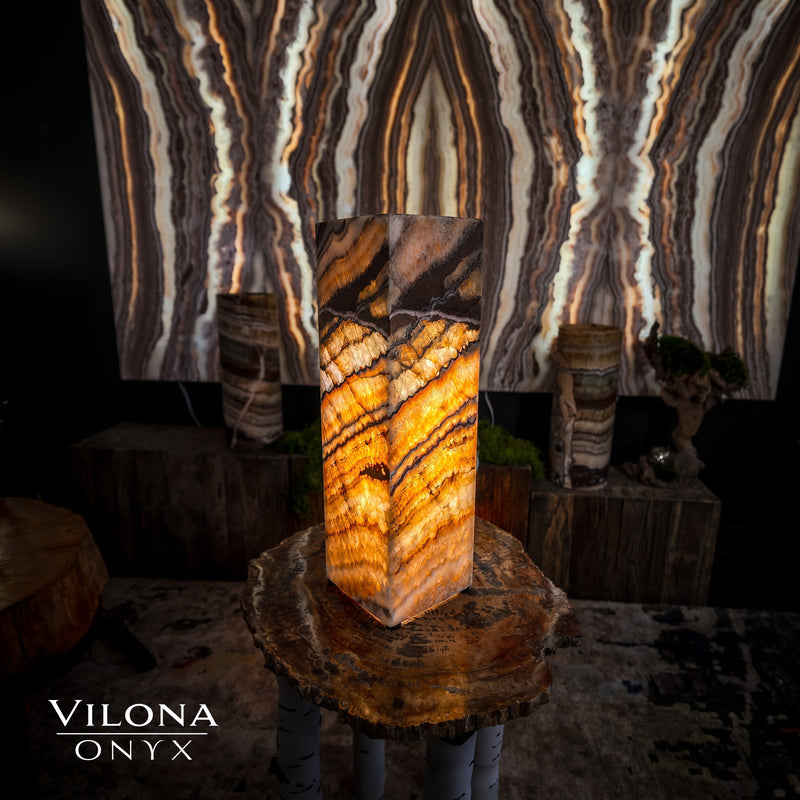 Aqua Onyx Lamp (Small Square Table Lamp #56), photo 4 of 9