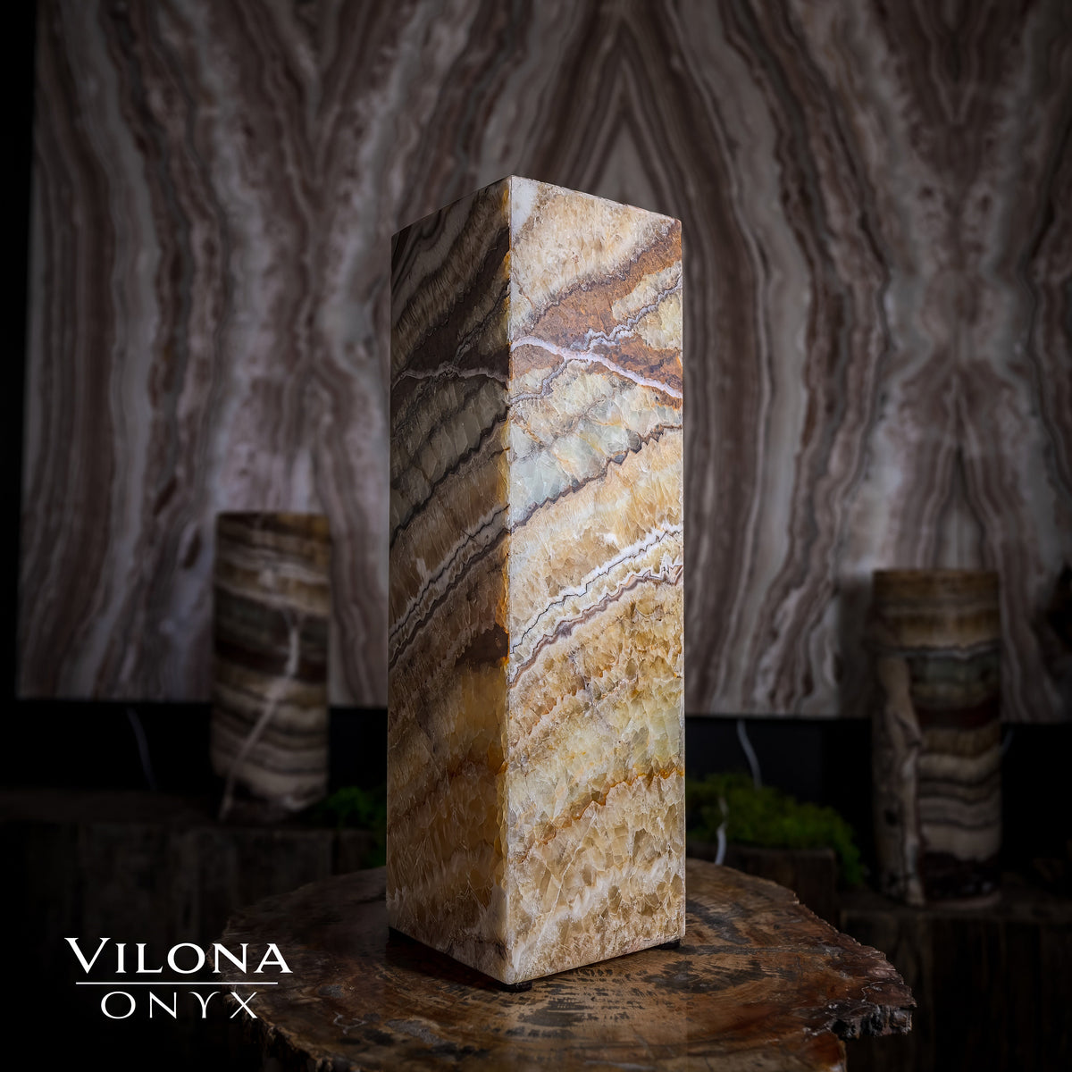 Aqua Onyx Lamp (Small Square Table Lamp #56), photo 8 of 9