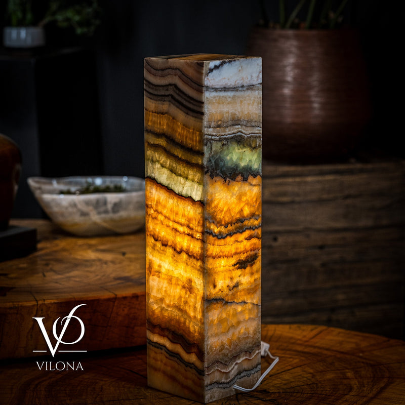 Aqua Onyx Square Table Lamp (Small #60), photo 5 of 6