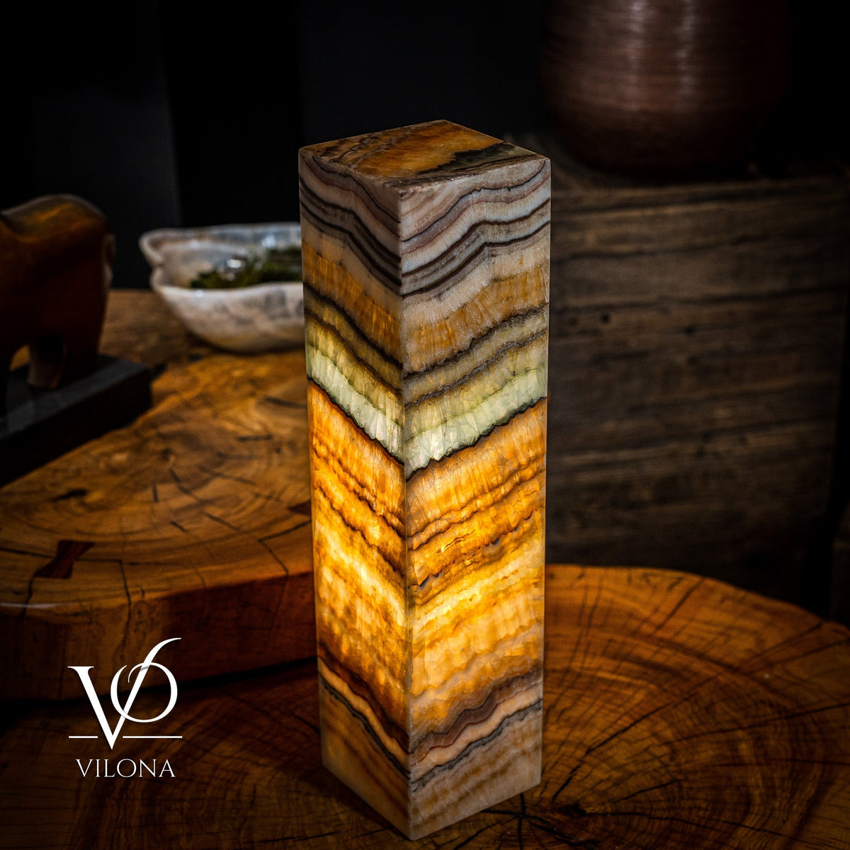Aqua Onyx Square Table Lamp (Small #60), photo 6 of 6
