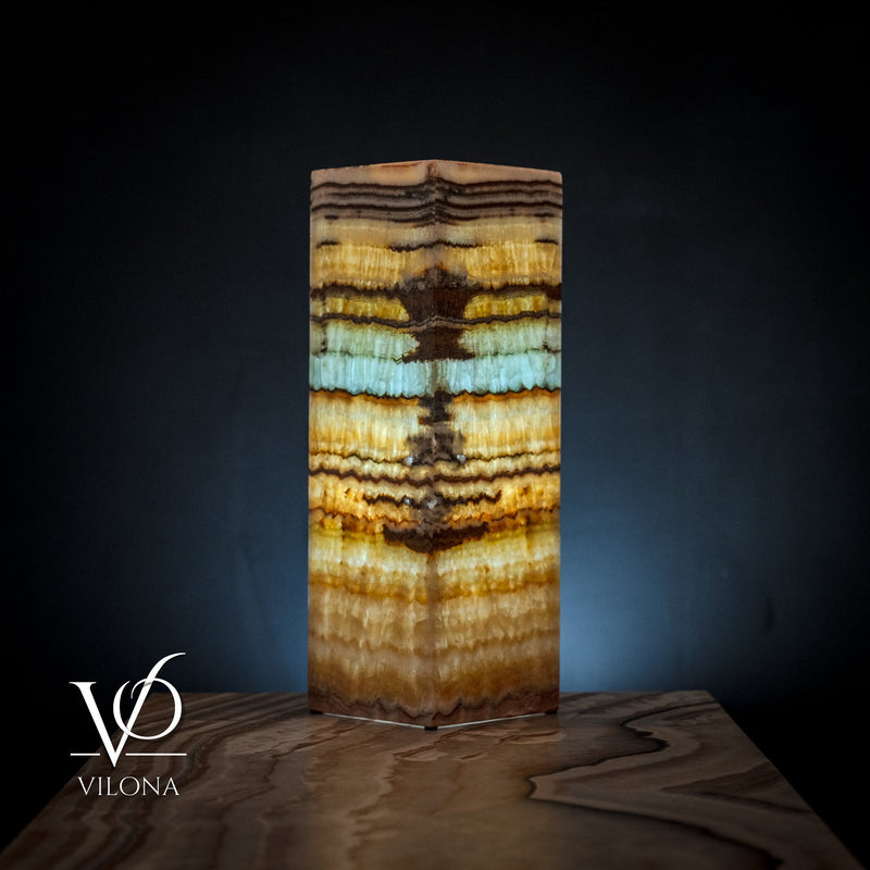 Aqua Onyx Square Table Lamp (Small #63), photo 4 of 5