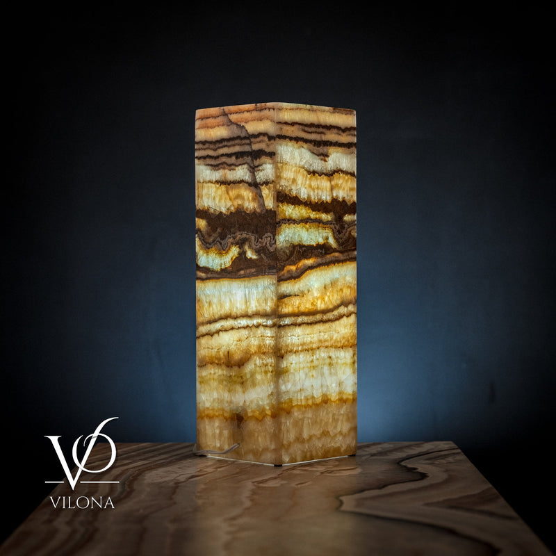 Aqua Onyx Square Table Lamp (Small #64), photo 3 of 5