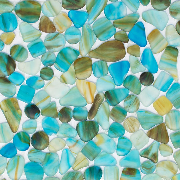 Aquamarine Matte Beach Glass Mosaics 12x12