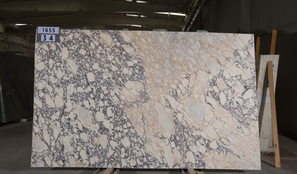 Arabescato Monet Super Extra Honed Marble Slab Random 3/4