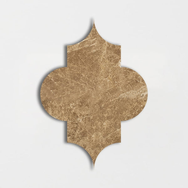 Emperador Light Polished Arabesque Waterjet Marble Waterjet Mosaics 8x11