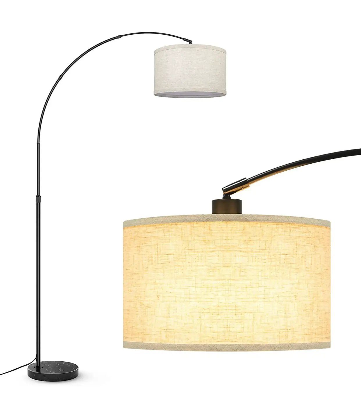 Arc Floor Lamp Modern Standing Lamp for Living Room Dimmable 74” Tall by Outdoor Solar Outlet