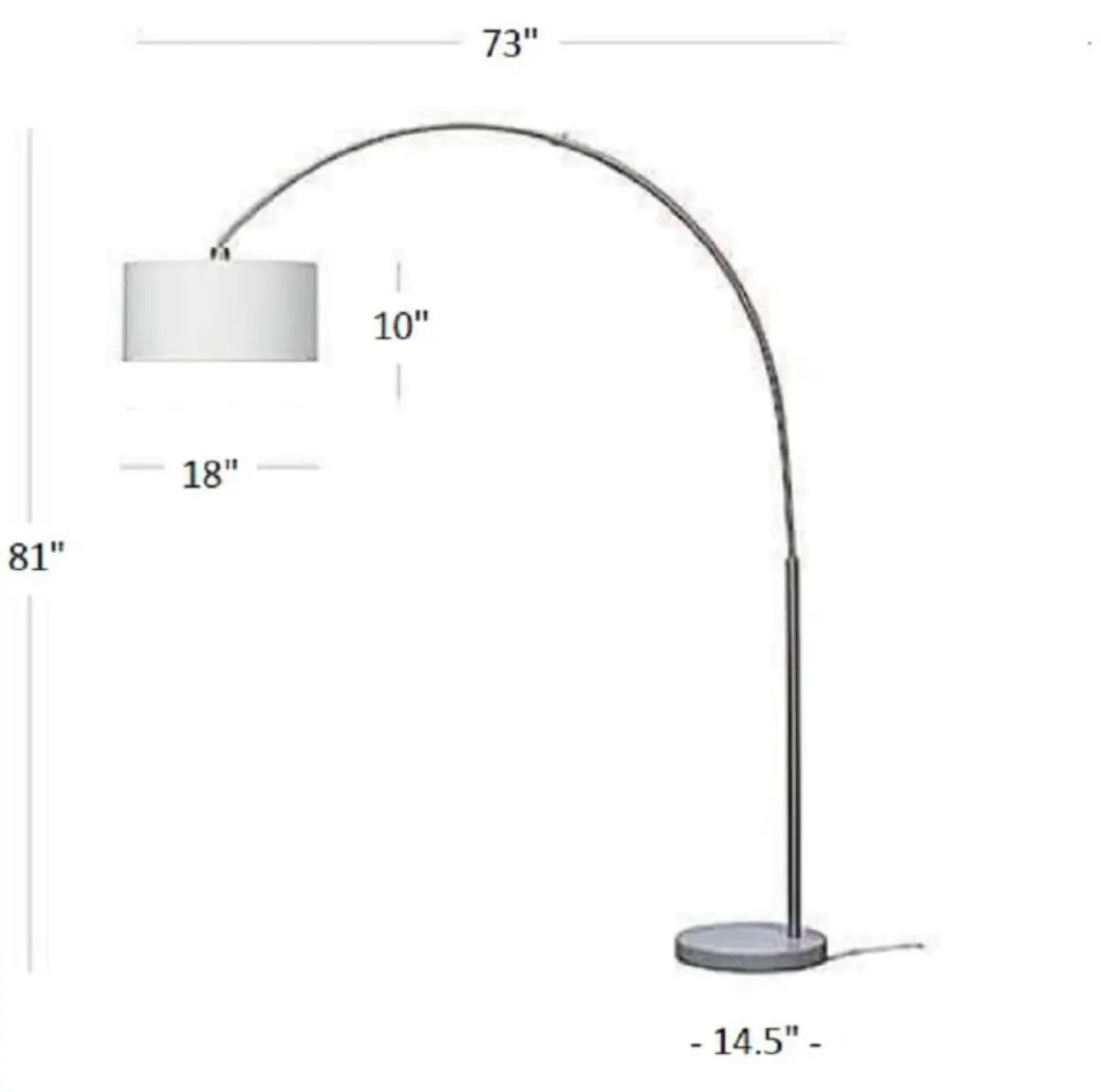 Arc Floor Lamp with Unique Hanging Drum - Arching Over The Couch by Outdoor Solar Outlet