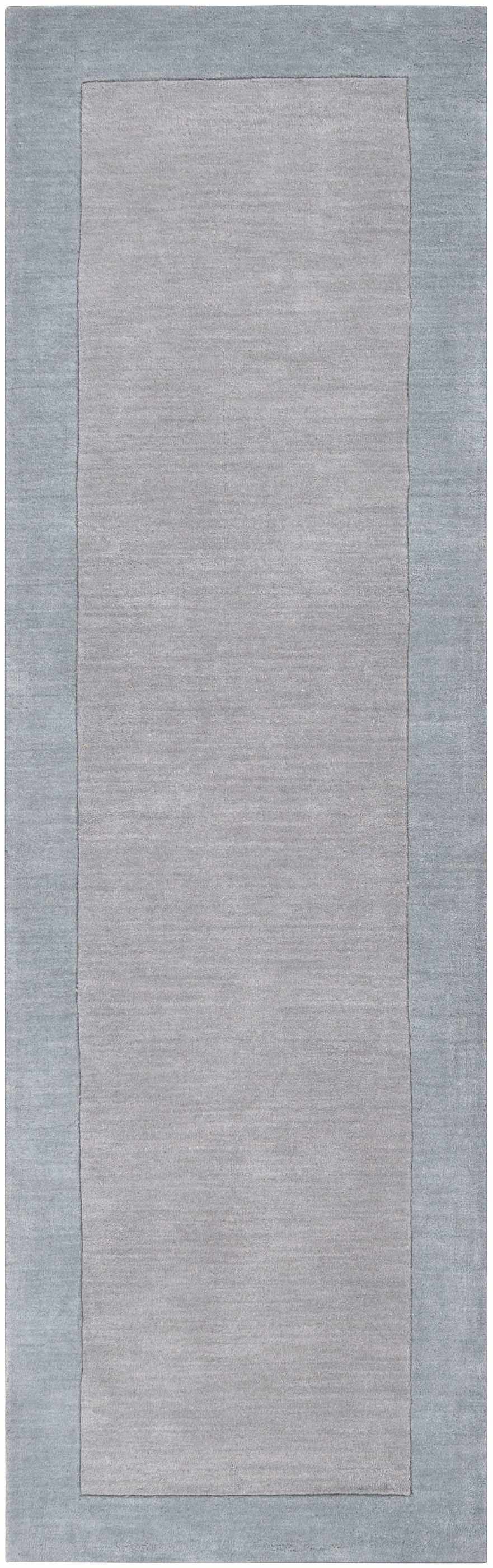 Arkabutla Solid Blue Bordered Wool Rug by Boutique Rugs