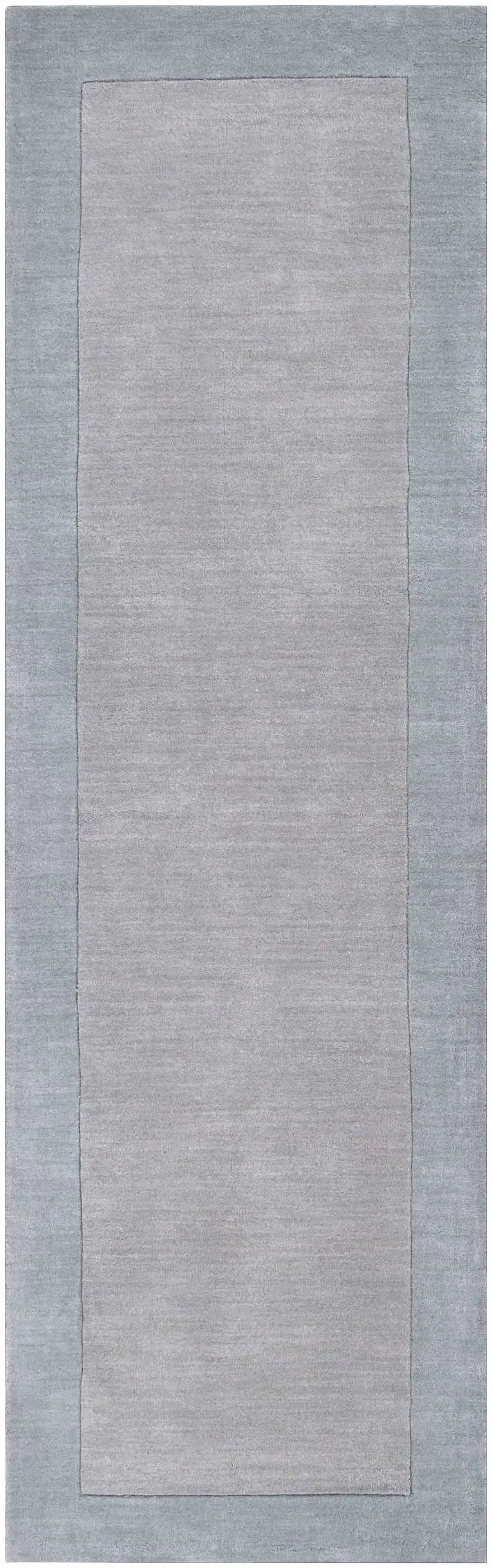 Arkabutla Solid Blue Bordered Wool Rug by Boutique Rugs