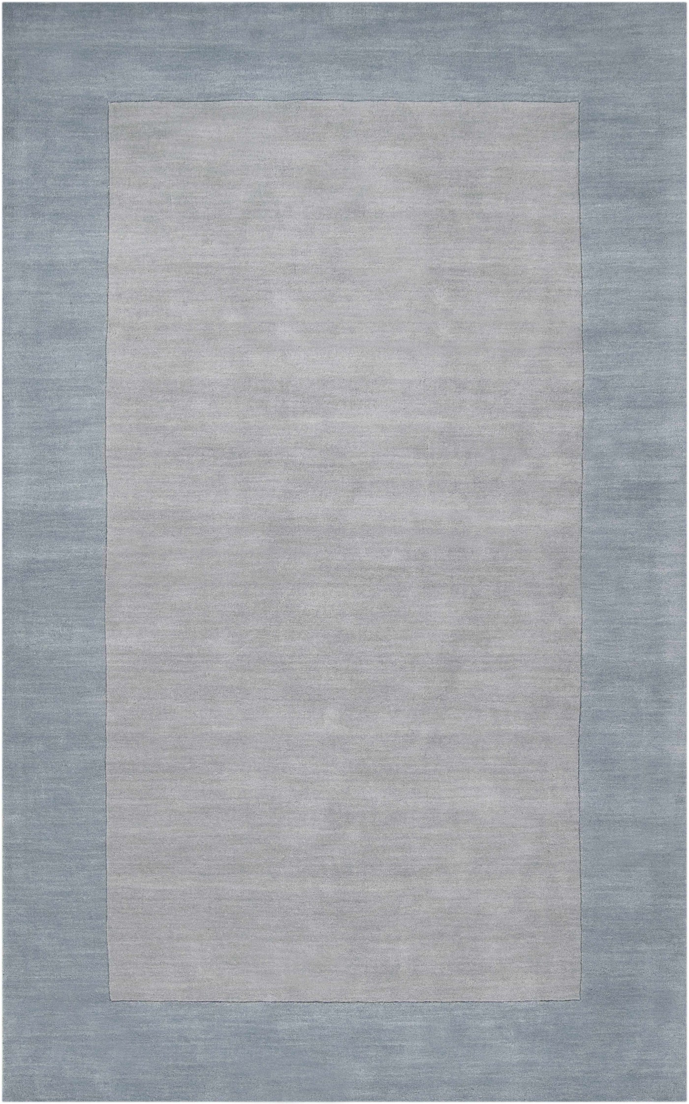 Arkabutla Solid Blue Bordered Wool Rug by Boutique Rugs