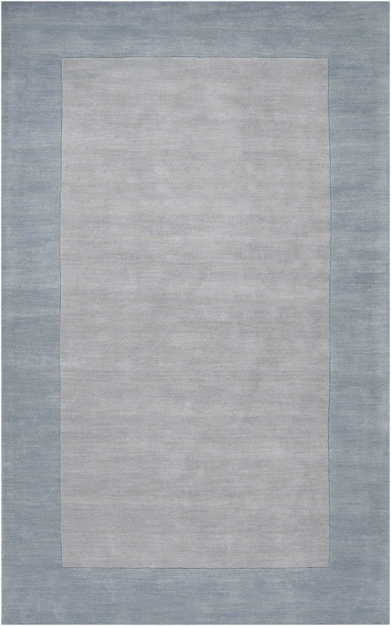 Arkabutla Solid Blue Bordered Wool Rug by Boutique Rugs