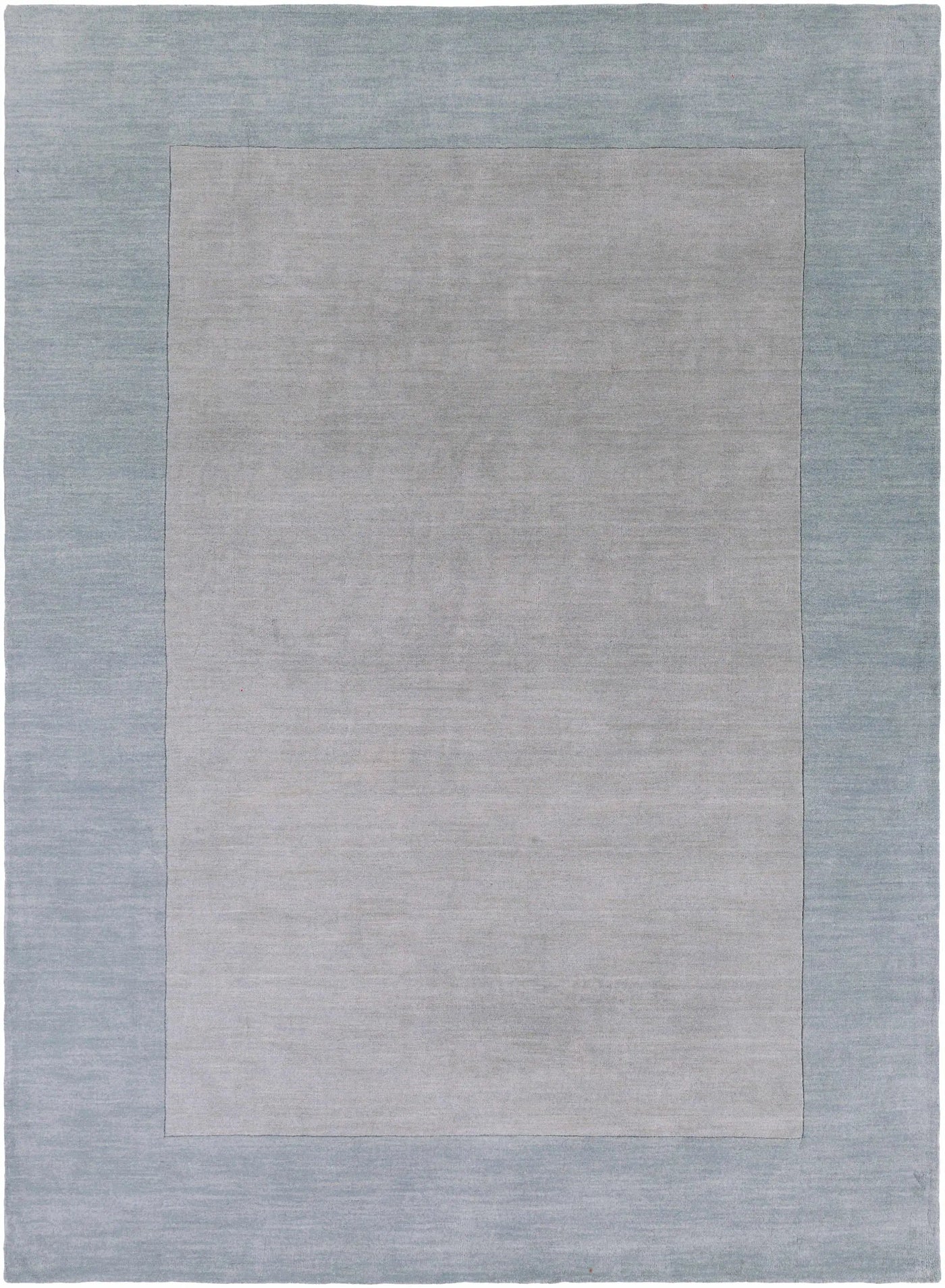 Arkabutla Solid Blue Bordered Wool Rug by Boutique Rugs