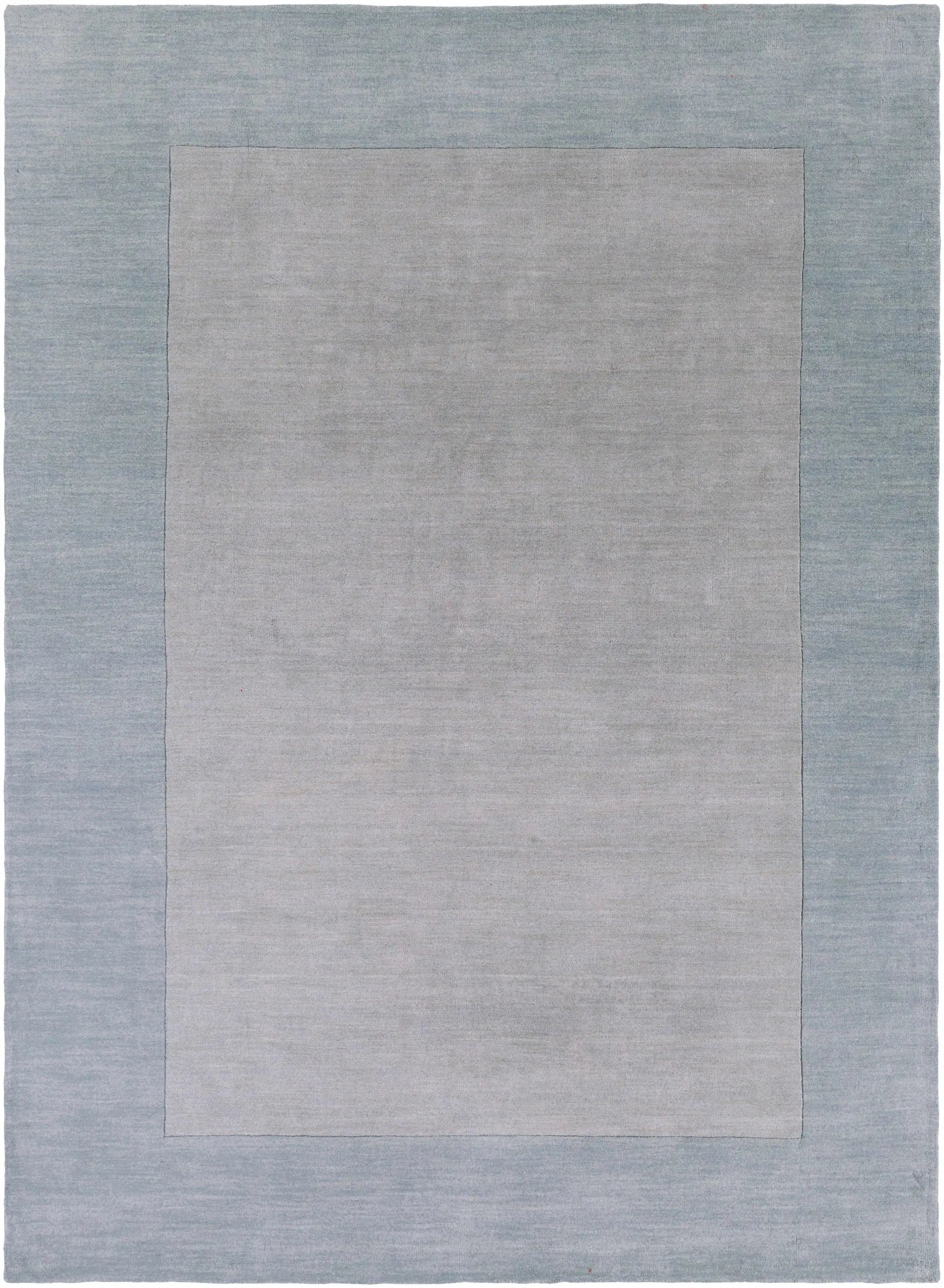 Arkabutla Solid Blue Bordered Wool Rug by Boutique Rugs