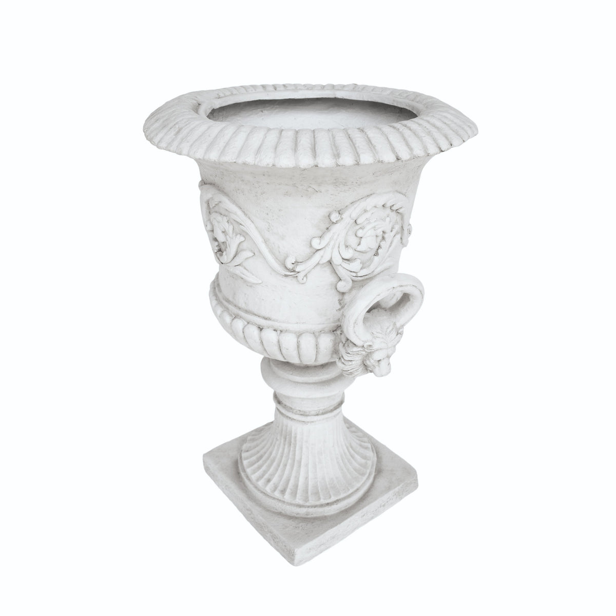 Antique White MGO Garden Urn Planter with Faux-Stone Finish, photo 7 of 9