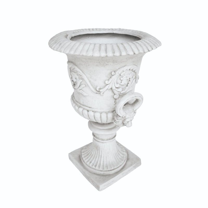 Antique White MGO Garden Urn Planter with Faux-Stone Finish, photo 7 of 9