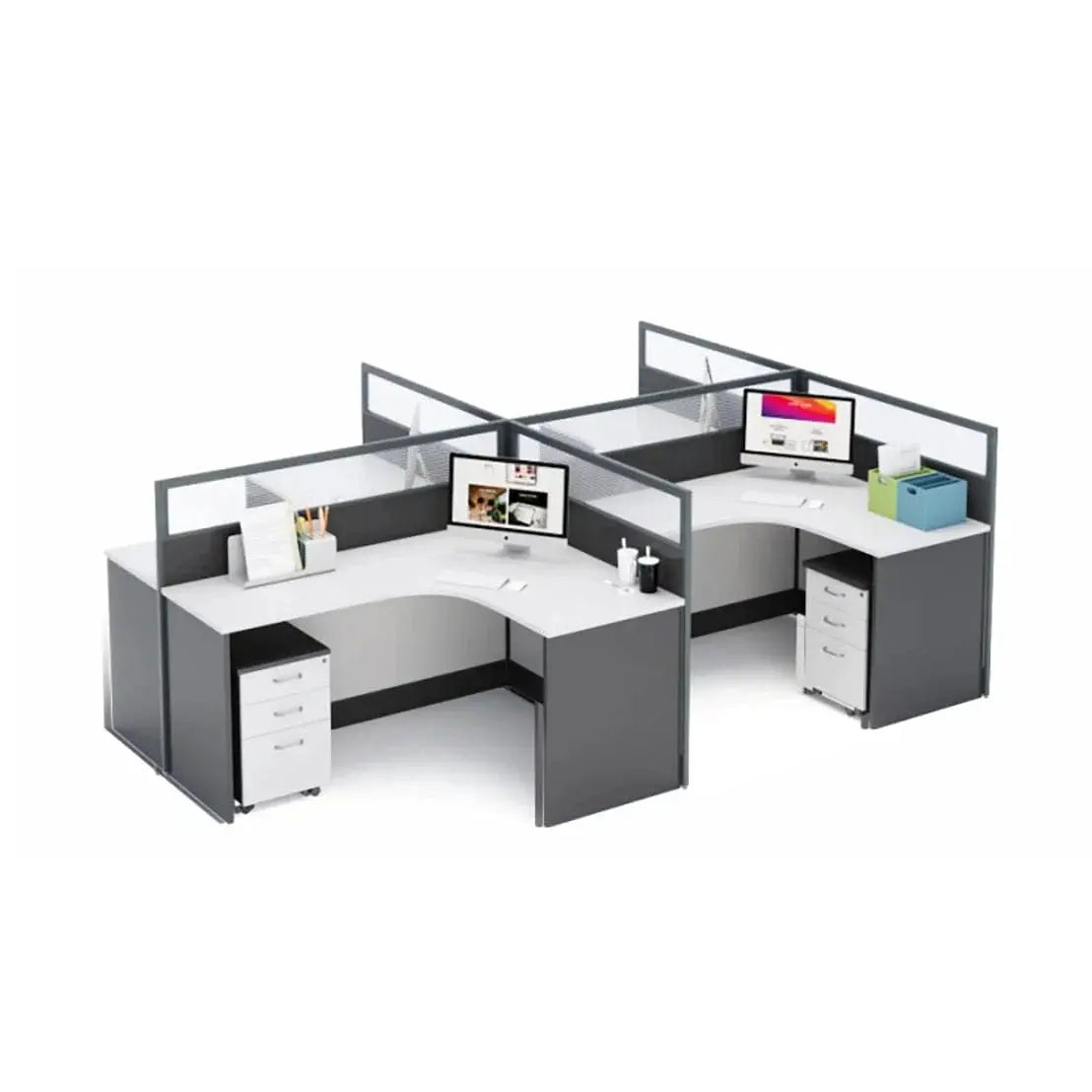 Averon · L-Shaped Cubicle Workstation by Arc Grove