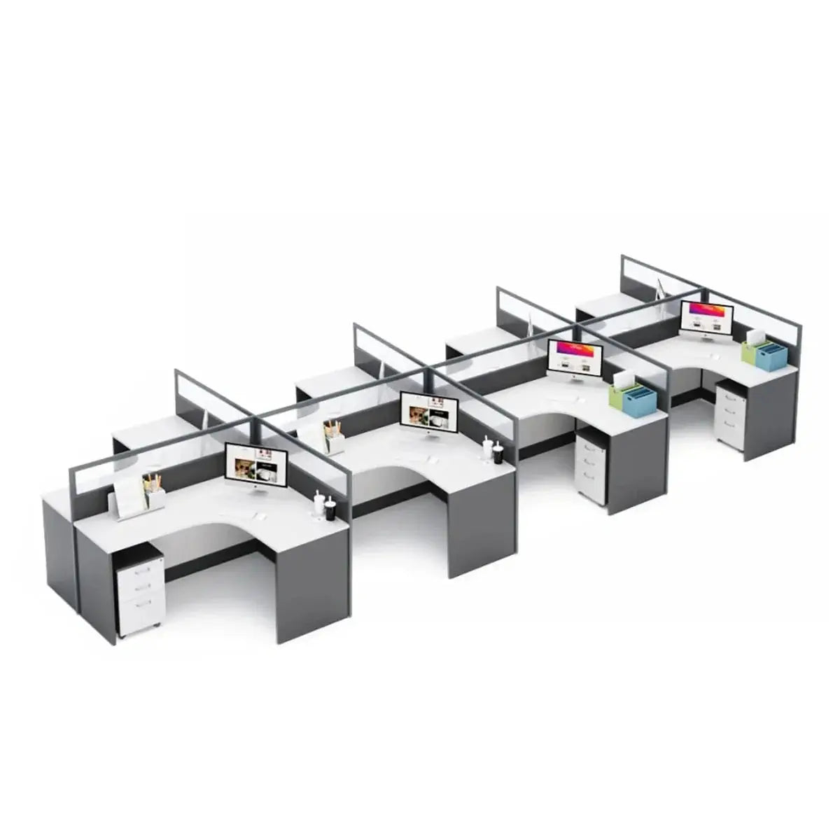 Averon · L-Shaped Cubicle Workstation by Arc Grove