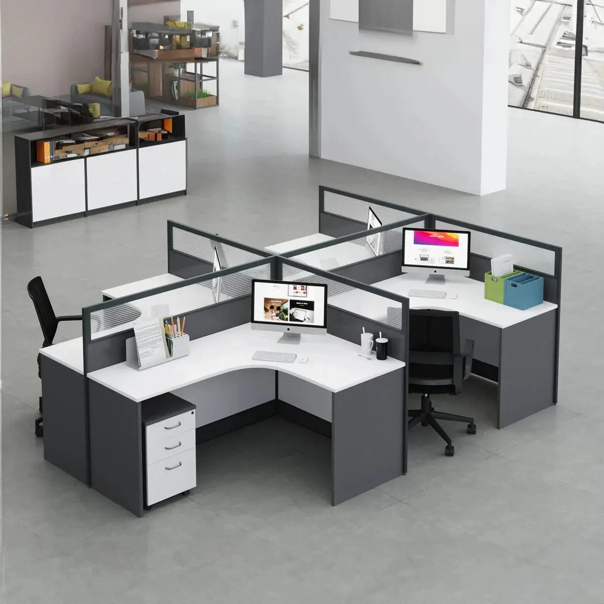 Averon · L-Shaped Cubicle Workstation by Arc Grove