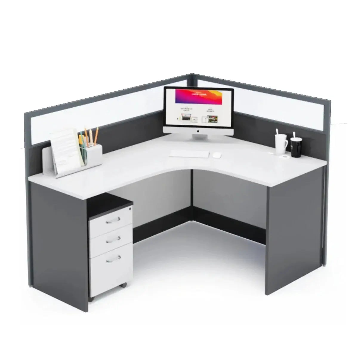 Averon · L-Shaped Cubicle Workstation by Arc Grove