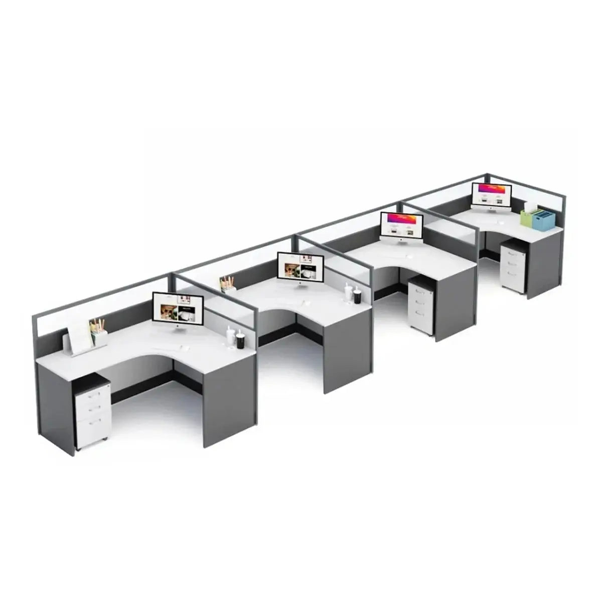 Averon · L-Shaped Cubicle Workstation by Arc Grove