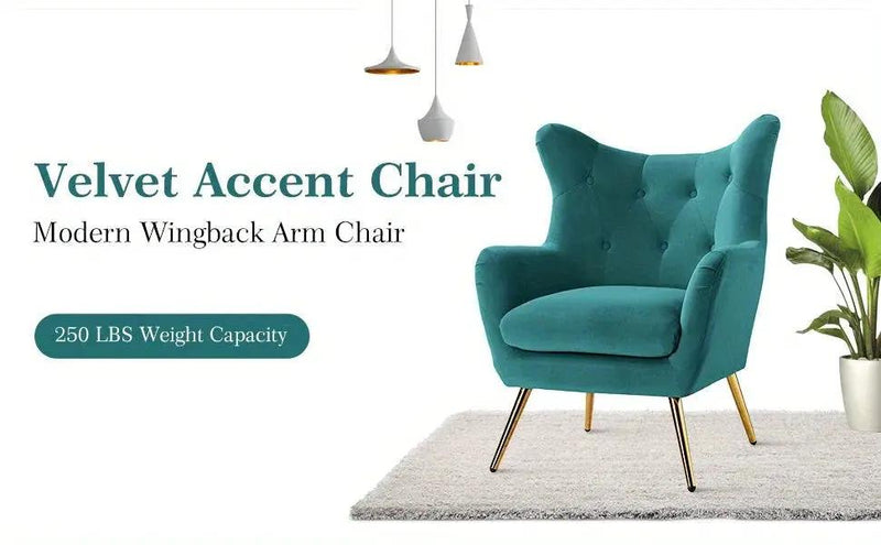 Arm Chair - Luxurious Velvet Blue by House Of Avana