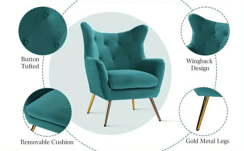 Arm Chair - Luxurious Velvet Blue by House Of Avana