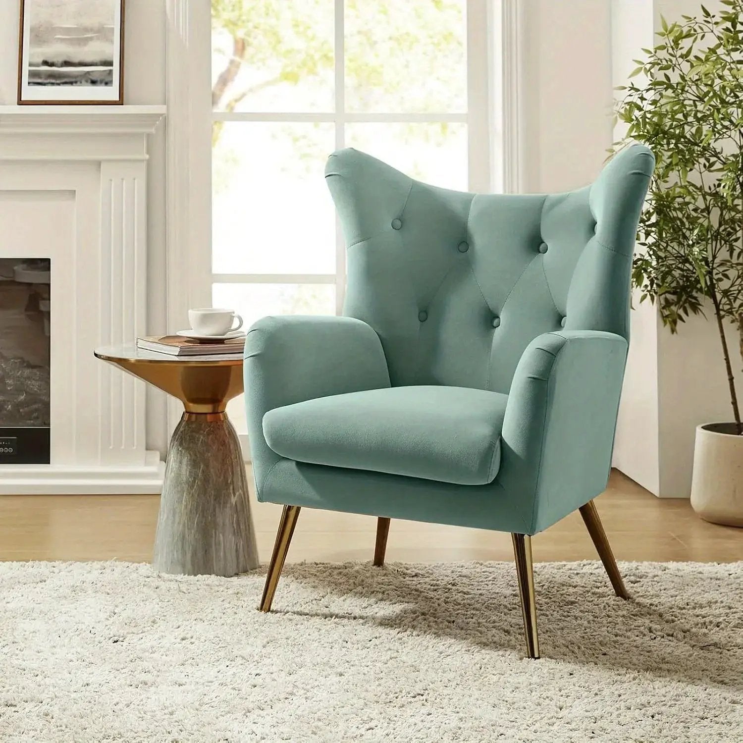 Arm Chair - Luxurious Velvet Blue by House Of Avana