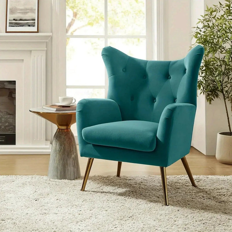 Arm Chair - Luxurious Velvet Blue by House Of Avana