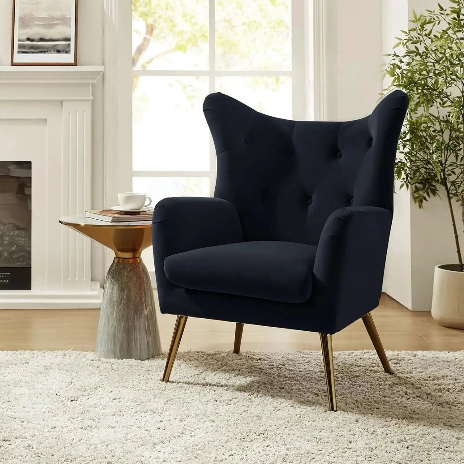 Arm Chair - Luxurious Velvet Blue by House Of Avana