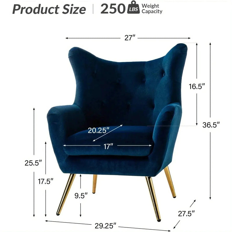 Arm Chair - Luxurious Velvet Blue by House Of Avana
