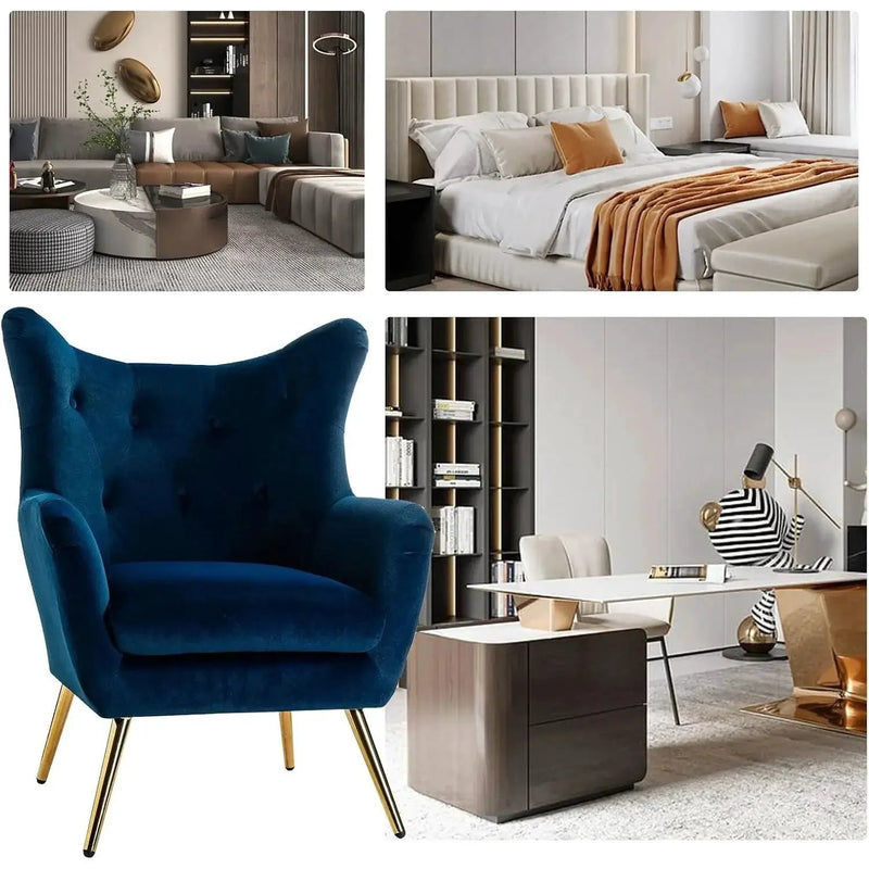 Arm Chair - Luxurious Velvet Blue by House Of Avana