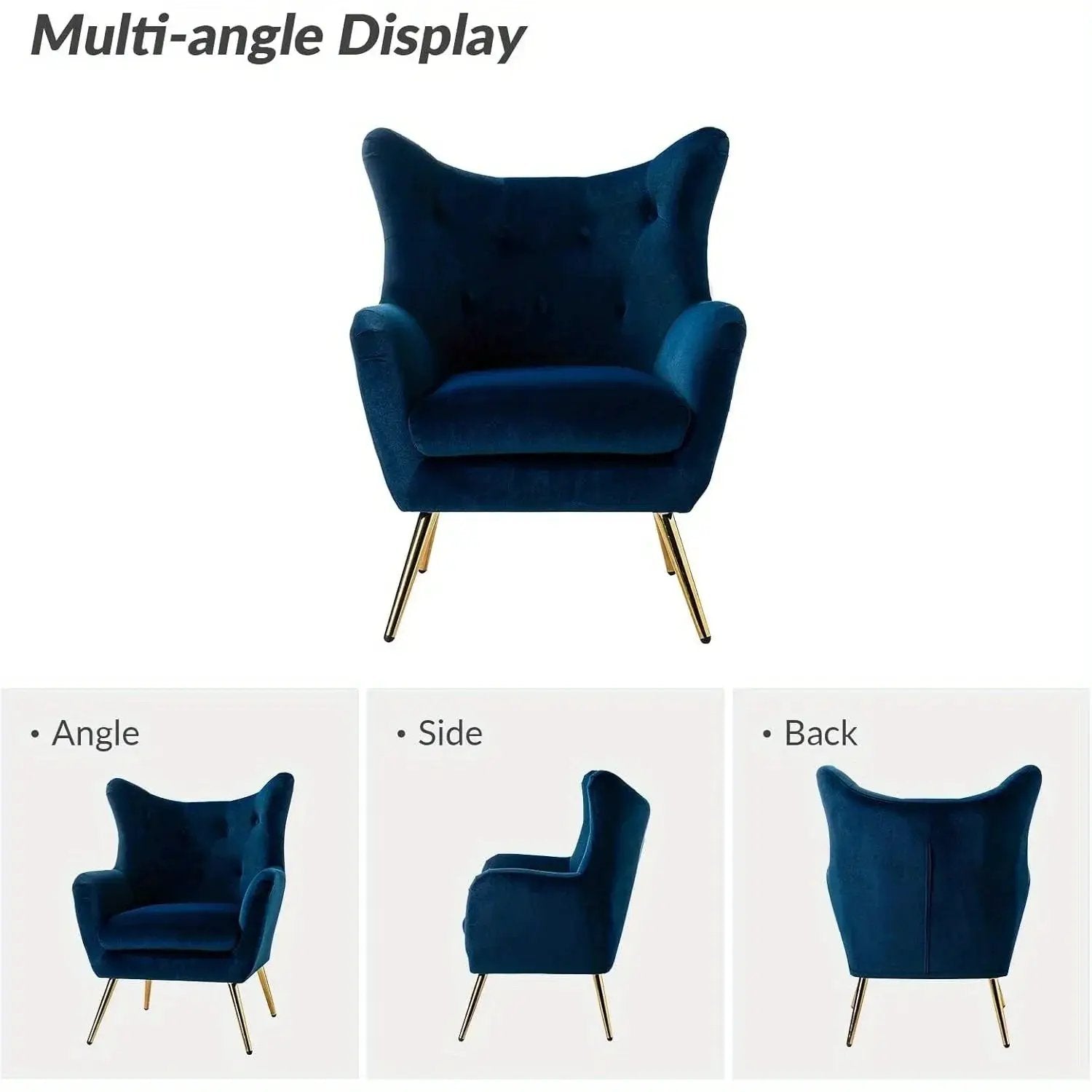 Arm Chair - Luxurious Velvet Blue by House Of Avana