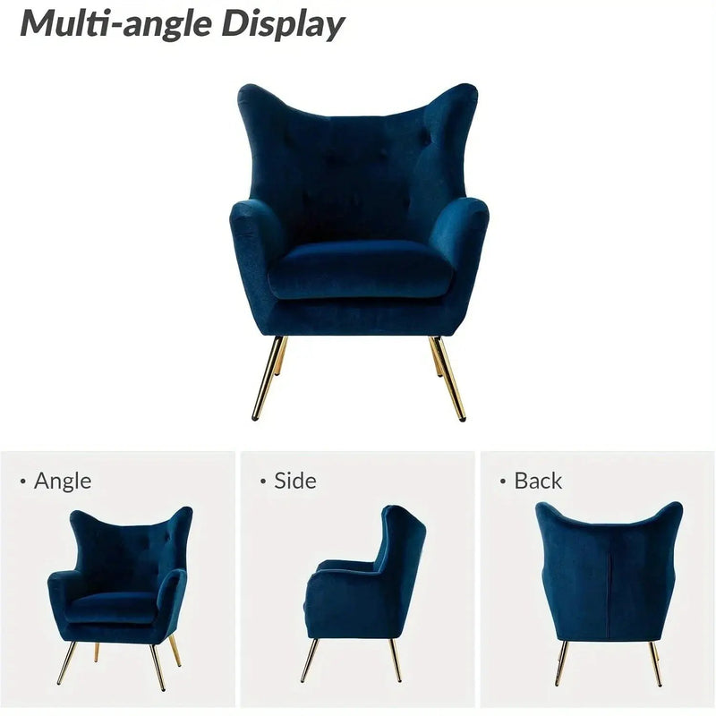 Arm Chair - Luxurious Velvet Blue by House Of Avana
