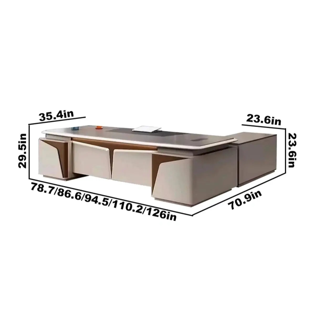 Wynn · Executive Desk w/ Mobile Storage by Arc Grove