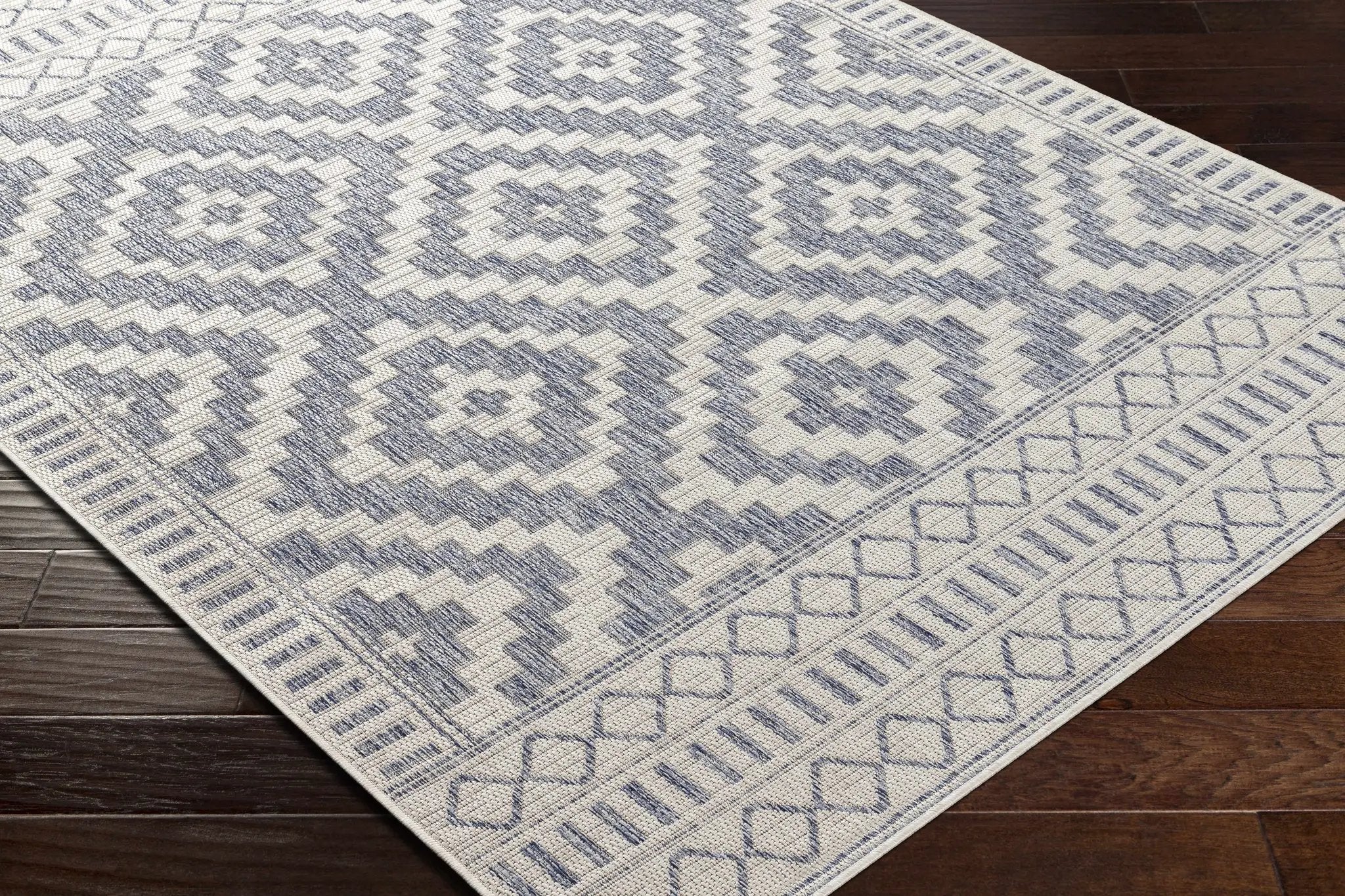 Kabala Dark Blue Outdoor Area Rug - Clearance by Boutique Rugs