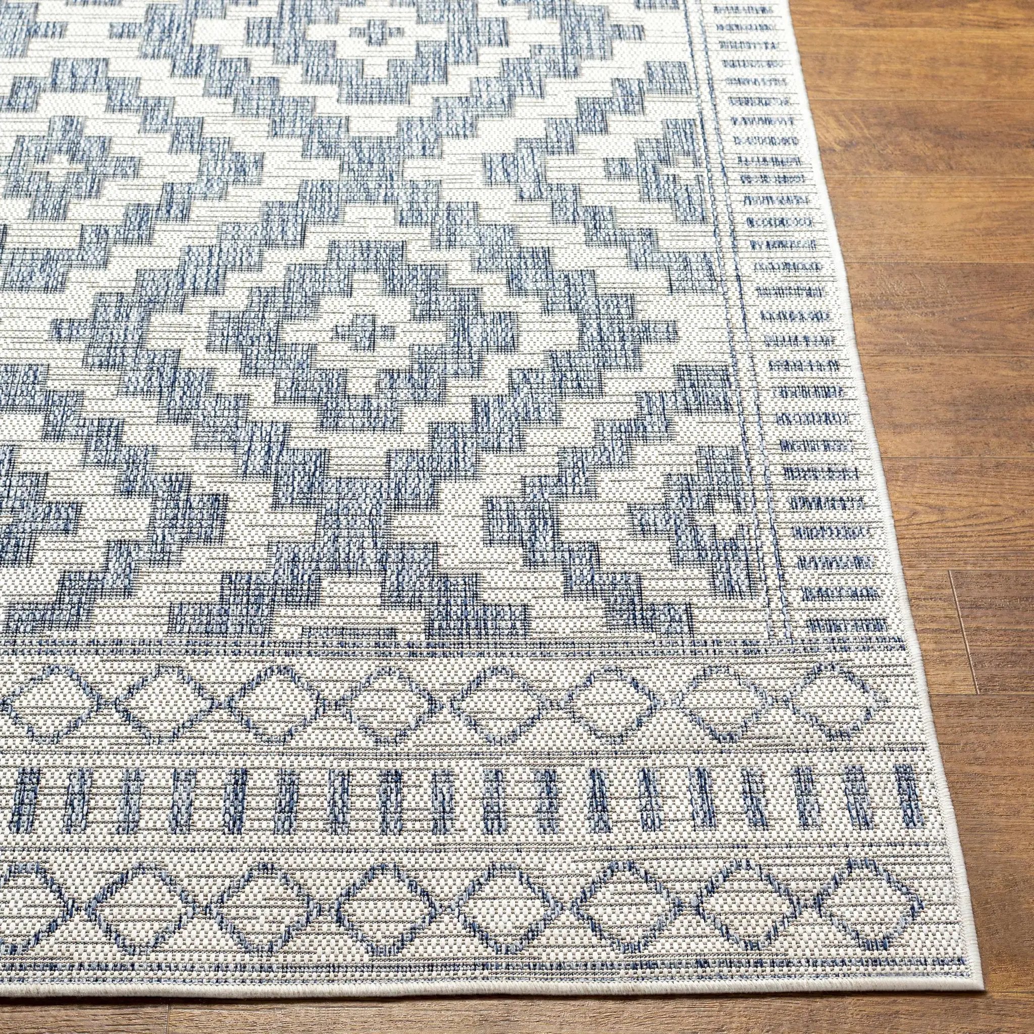 Kabala Dark Blue Outdoor Area Rug - Clearance by Boutique Rugs