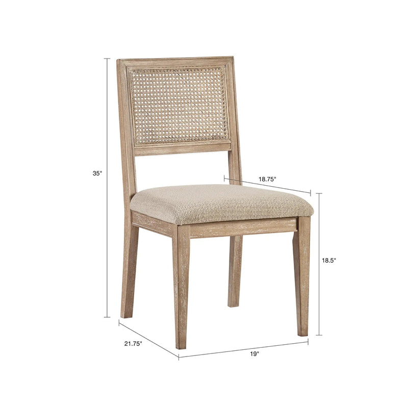 Armless Dining Chair with Cane Back and Tapered Wood Legs - Set of 2 by HouseOfZazla