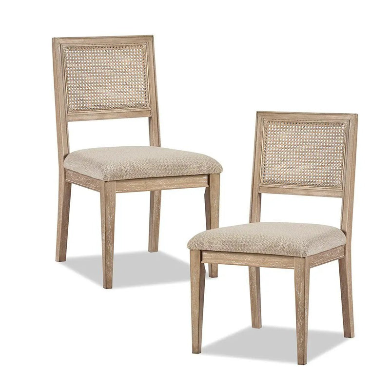 Armless Dining Chair with Cane Back and Tapered Wood Legs - Set of 2 by HouseOfZazla