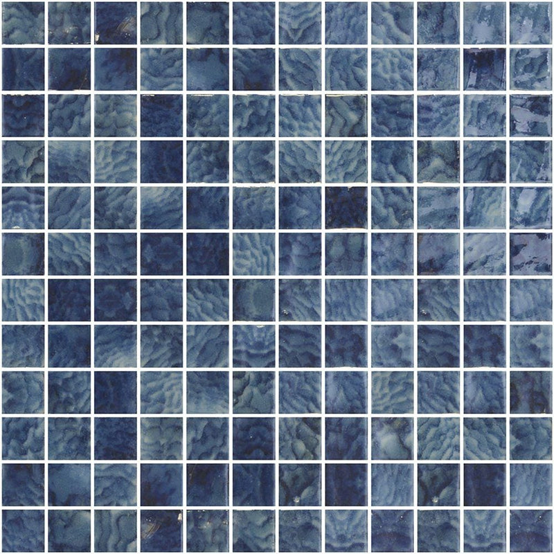Arrecife Blue Glossy 1x1 Glass Mosaics 12x18 Glass Glossy 12x18 Mosaics