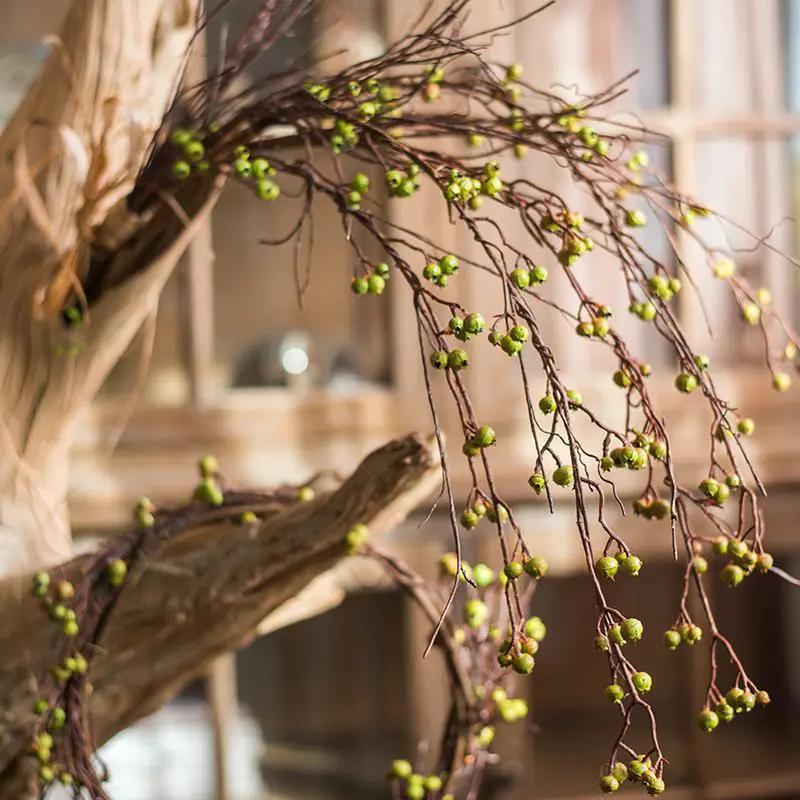 Artificial Berry Vines Green and Red 35" Tall by RusticReach