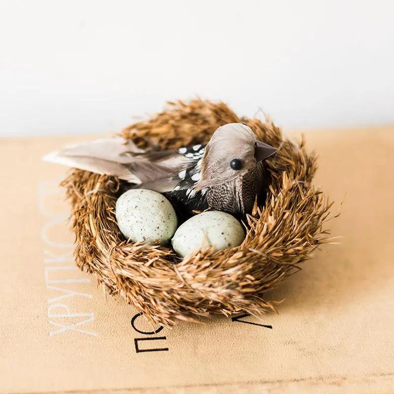 Artificial Bird Nest Ornament Randomly Picked Set of 2 by RusticReach