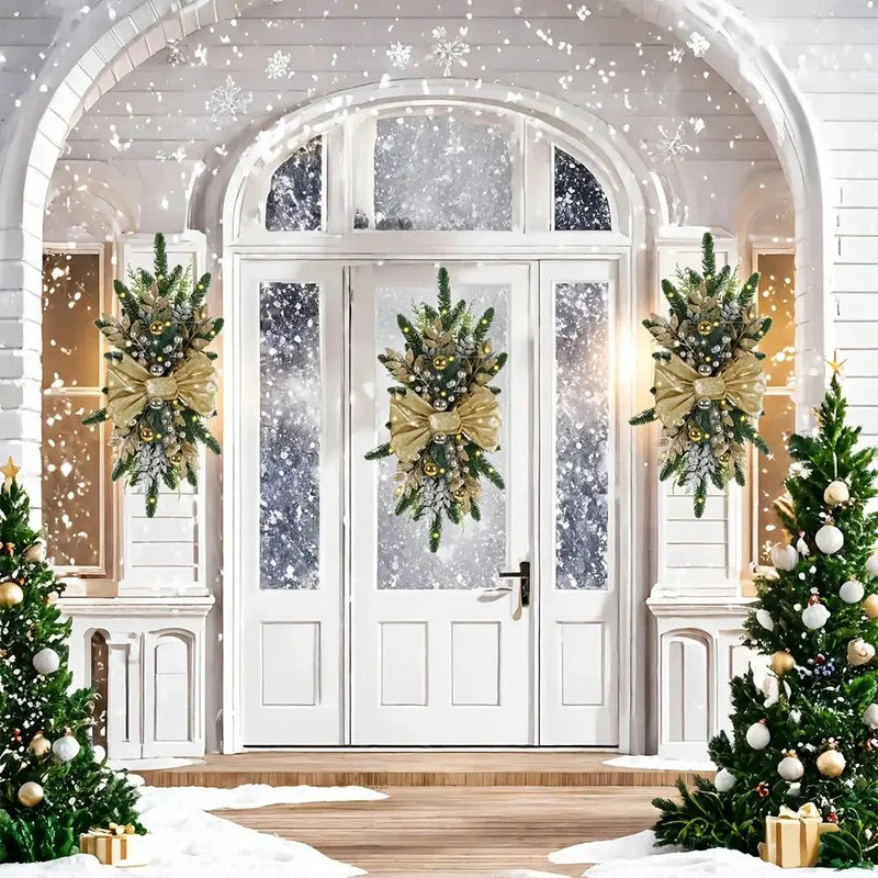 Artificial Christmas Wreath 60cm Decorative Staircase Garland by House Of Avana