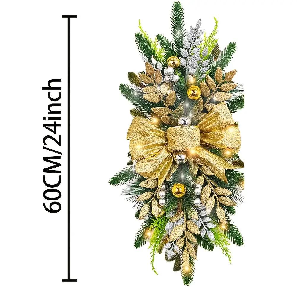Artificial Christmas Wreath 60cm Decorative Staircase Garland by House Of Avana