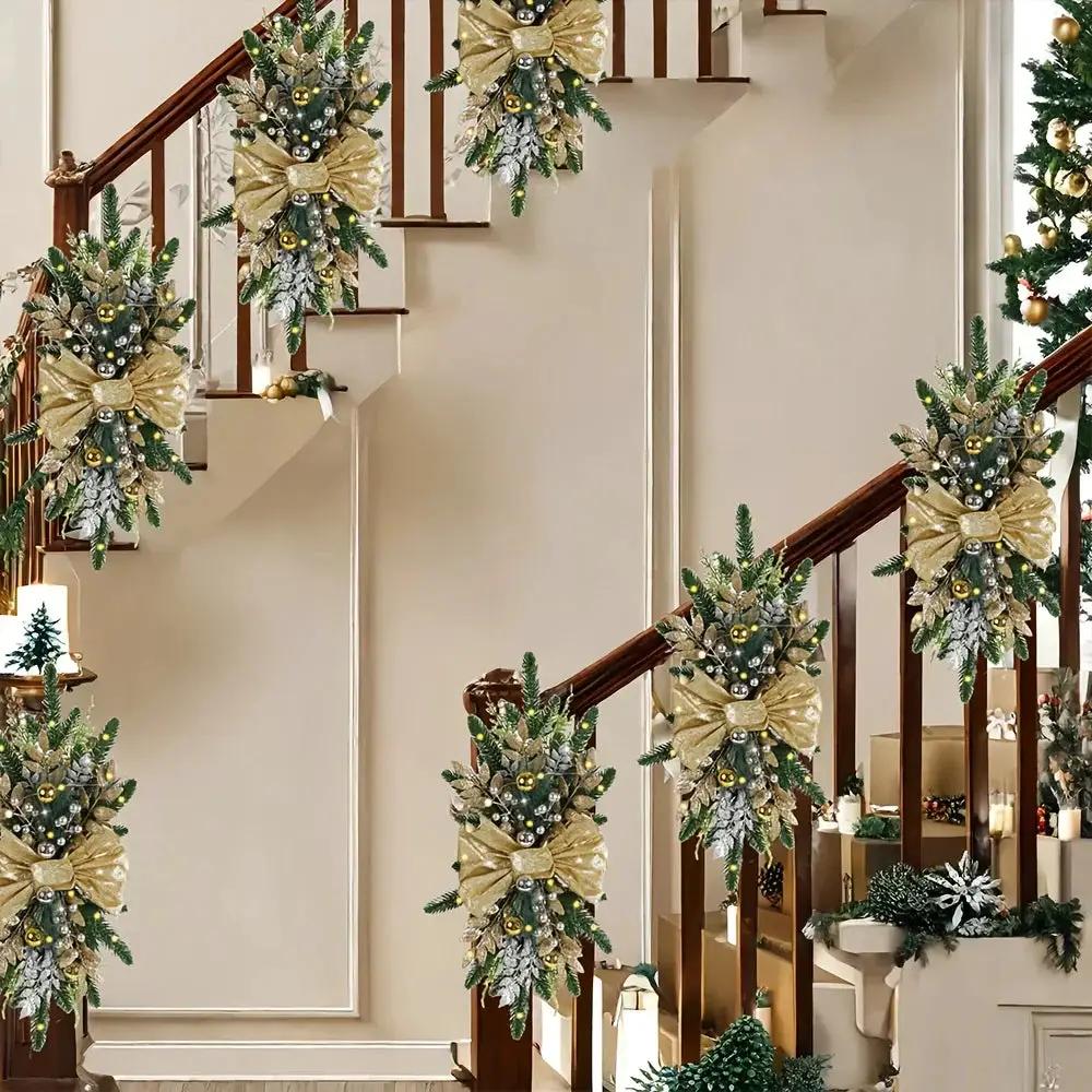 Artificial Christmas Wreath 60cm Decorative Staircase Garland by House Of Avana
