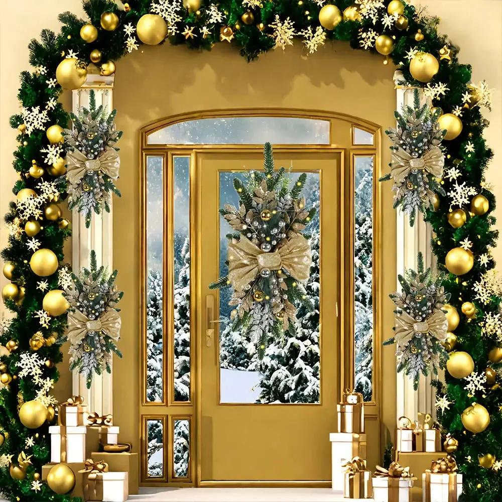Artificial Christmas Wreath 60cm Decorative Staircase Garland by House Of Avana