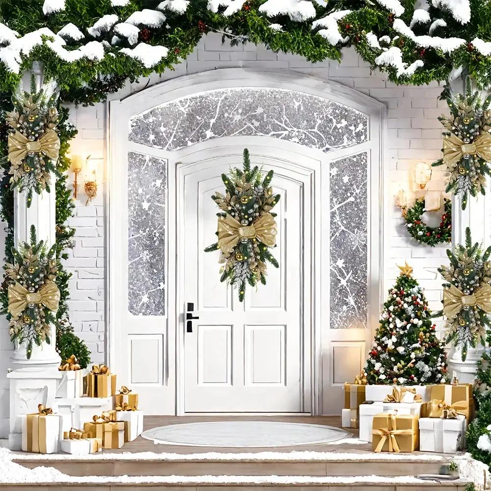 Artificial Christmas Wreath 60cm Decorative Staircase Garland by House Of Avana