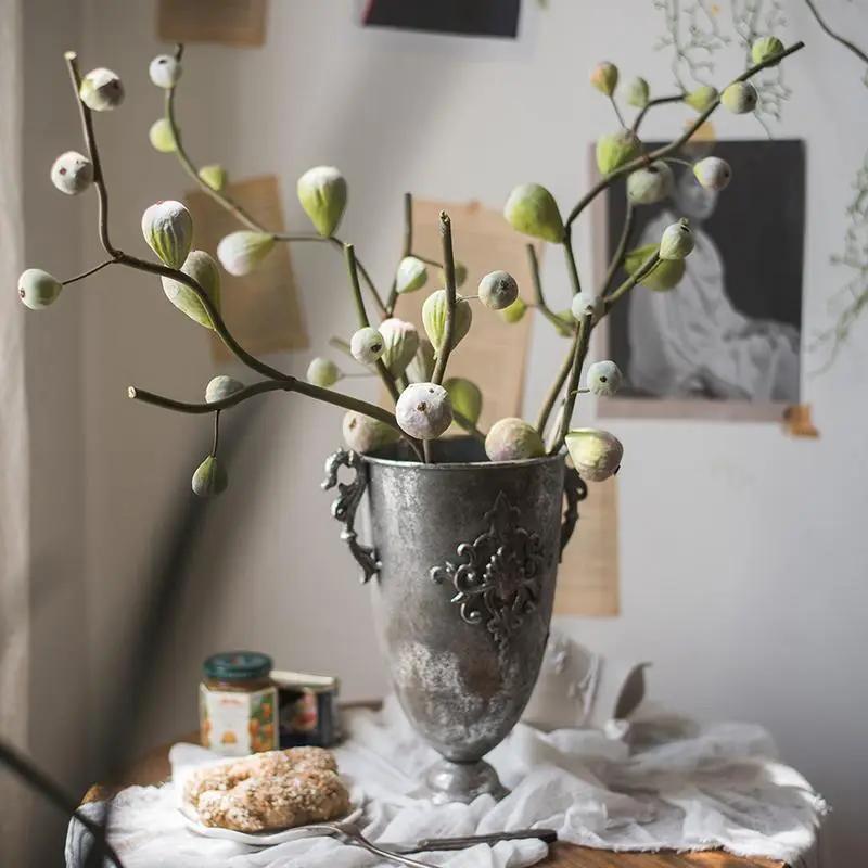 Artificial Fig Fruit Stem 30" Tall Silk Branch by RusticReach