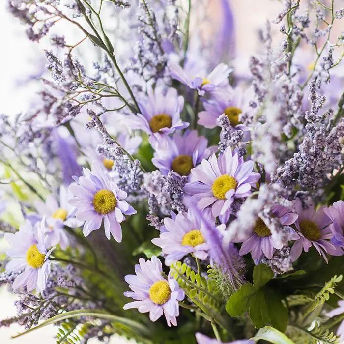 Artificial Silk Bouquet Country Flowers 20" Tall Purple by RusticReach