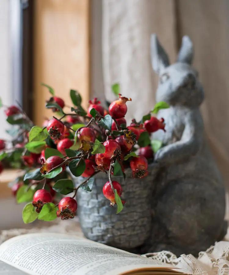 Artificial Fruit Pomegranate Fruit Bouquet 12" Tall by RusticReach